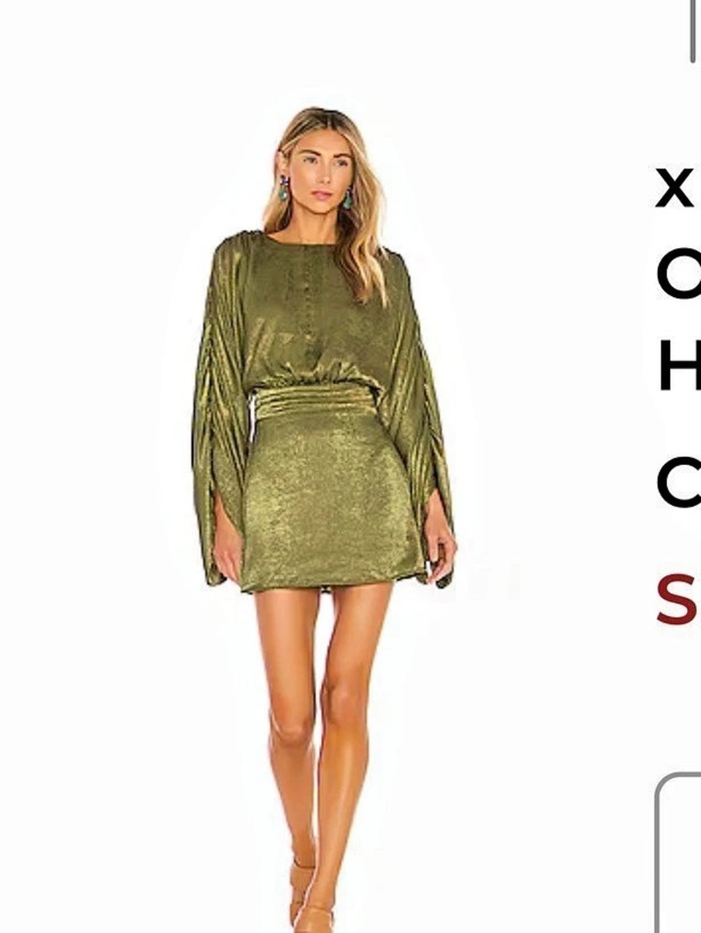 House of Harlow 1960 x REVOLVE Nika Dress Ruched Mini Green Small
